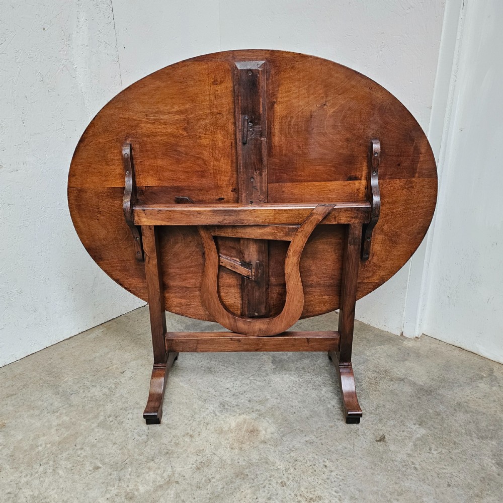 French Oval Walnut Wine Tasting Table View II
