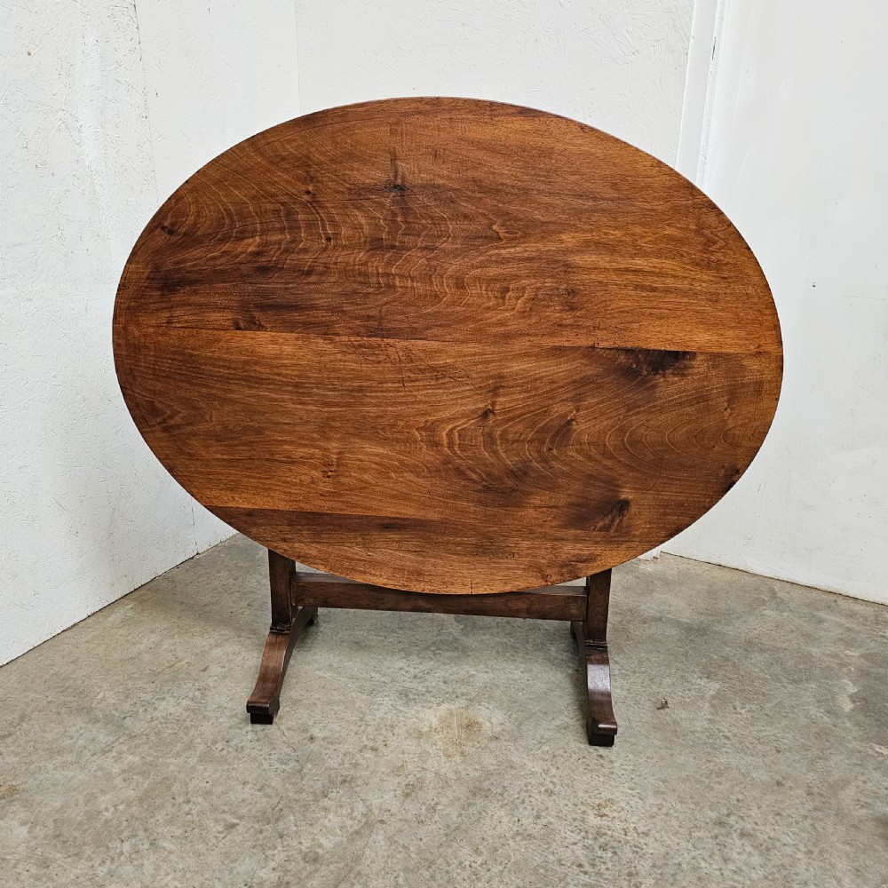 French Oval Walnut Wine Tasting Table