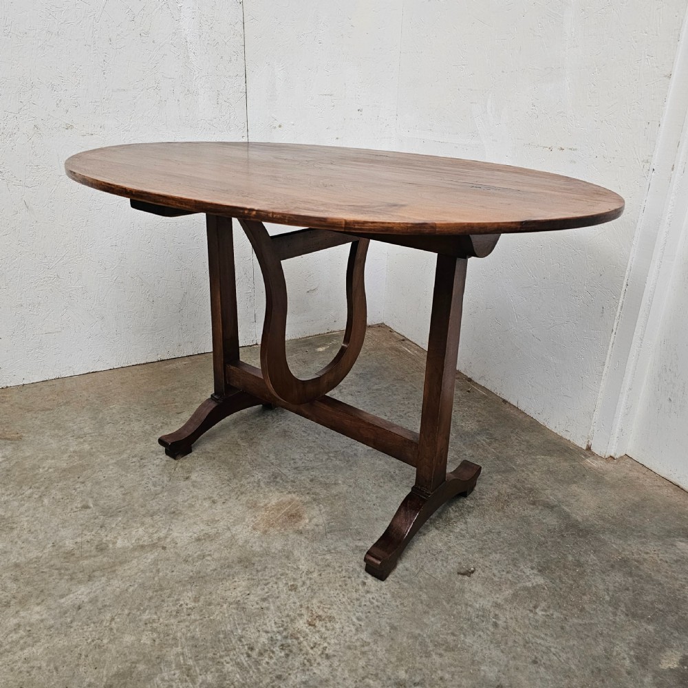 French Oval Walnut Wine Tasting Table View III