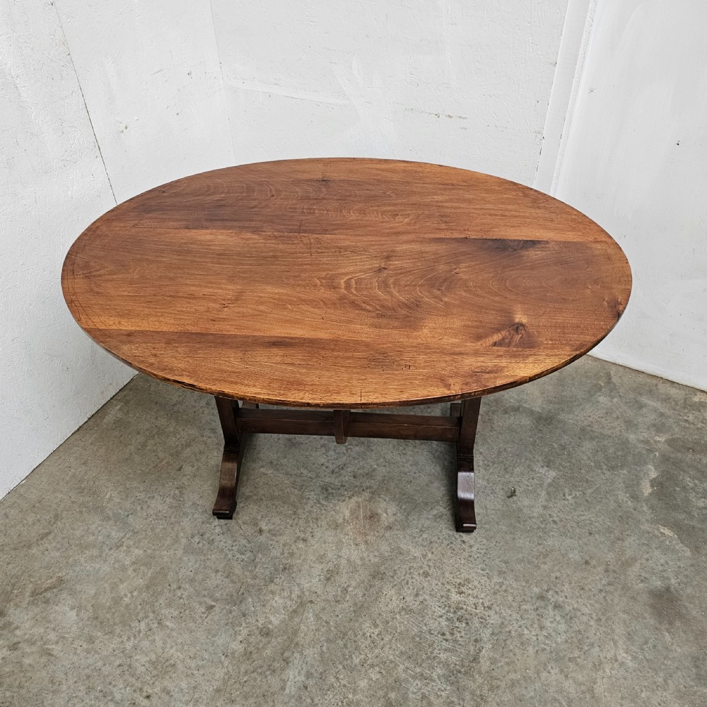 French Oval Walnut Wine Tasting Table View IV