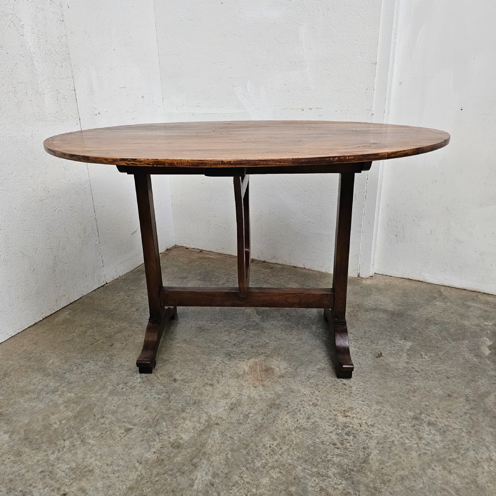 French Oval Walnut Wine Tasting Table View V