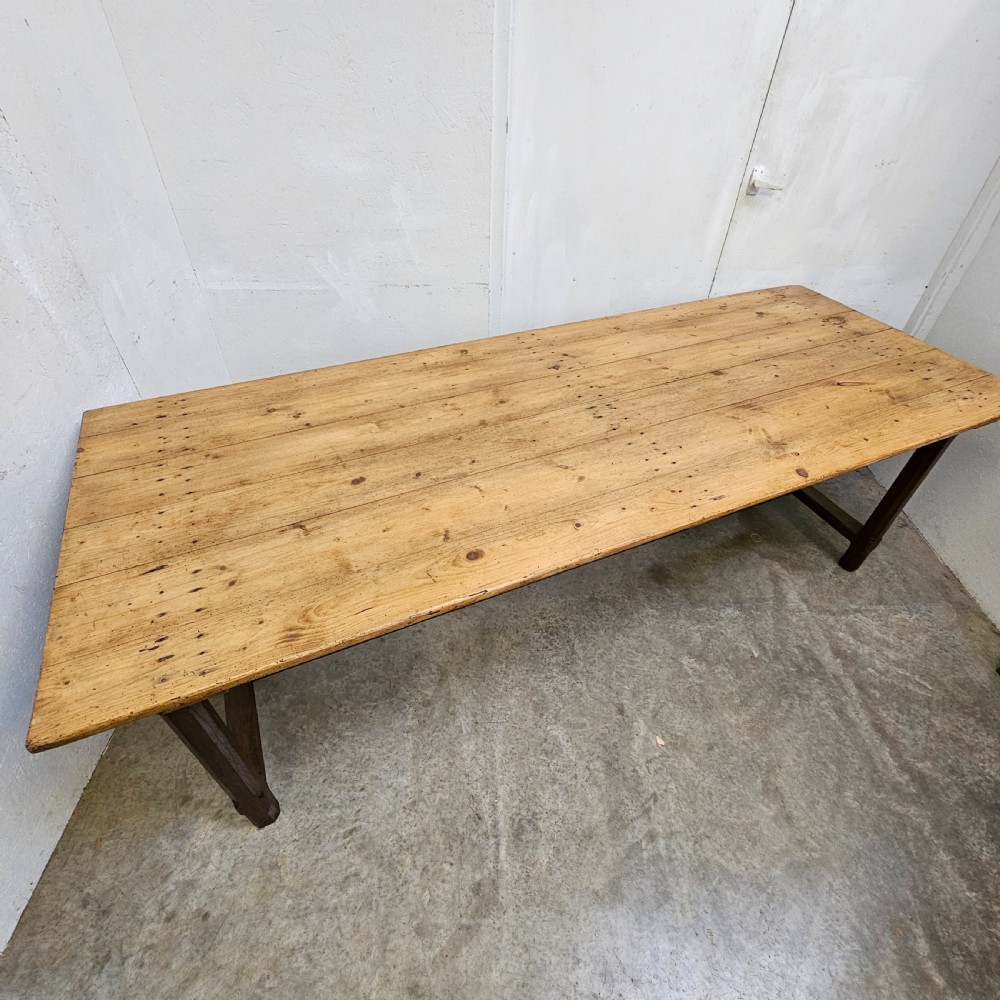 Large French Pine & Oak Farmhouse Table View V