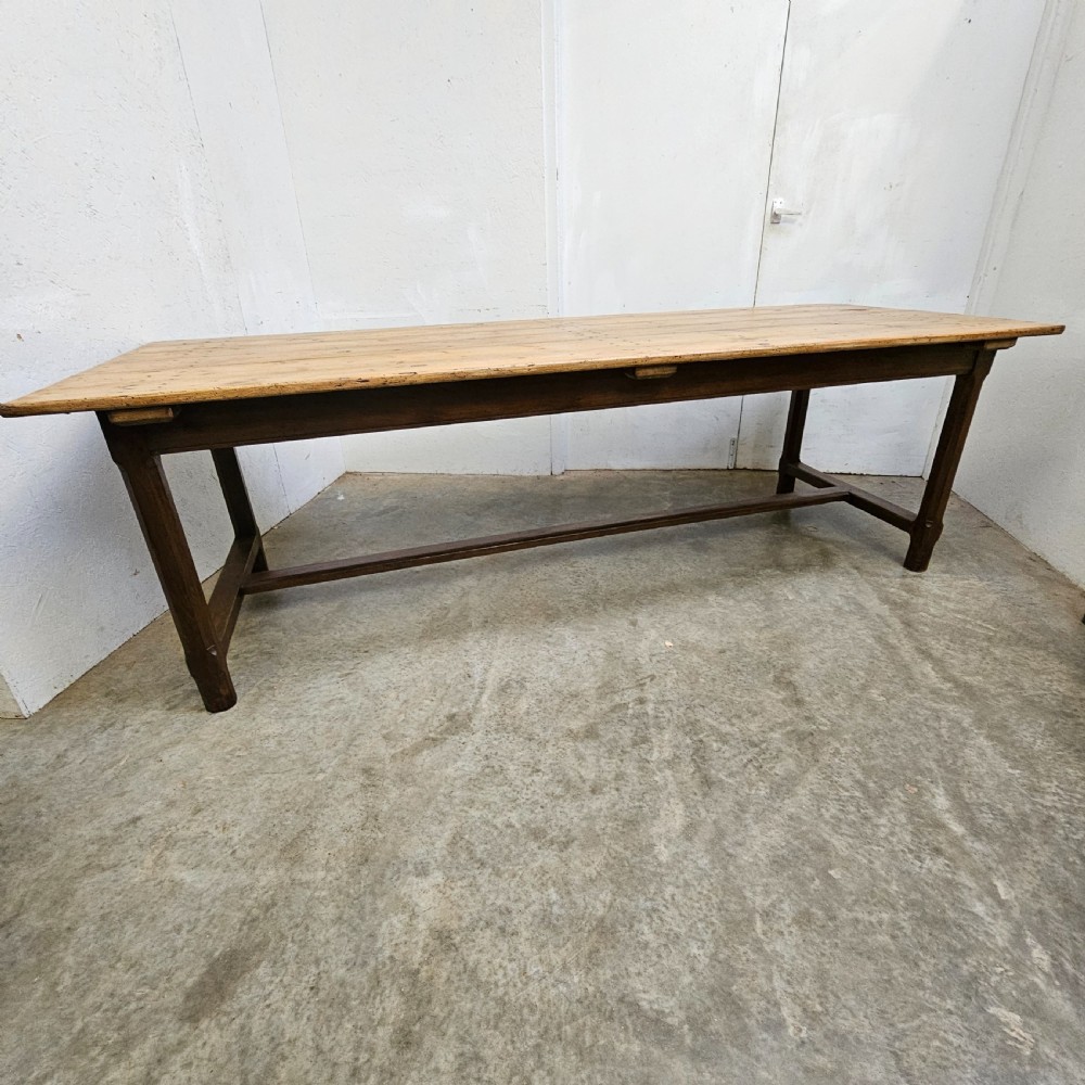 Large French Pine & Oak Farmhouse Table