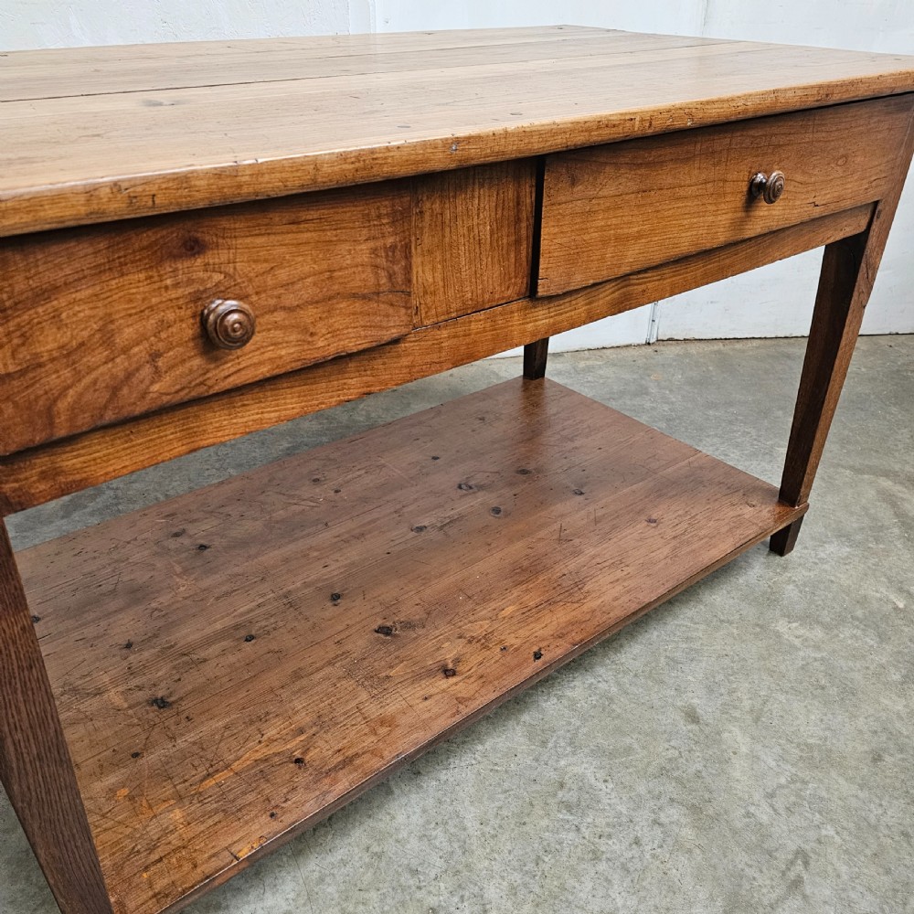 French Cherry & Pine Two-Tier Epicerie Table View II