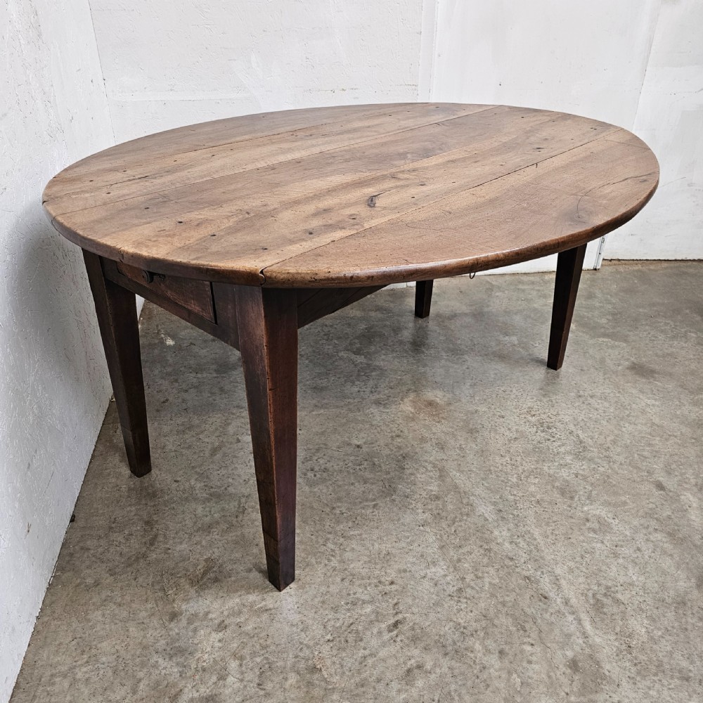Exceptional 19th Century French Faded Walnut Dropleaf Table View III