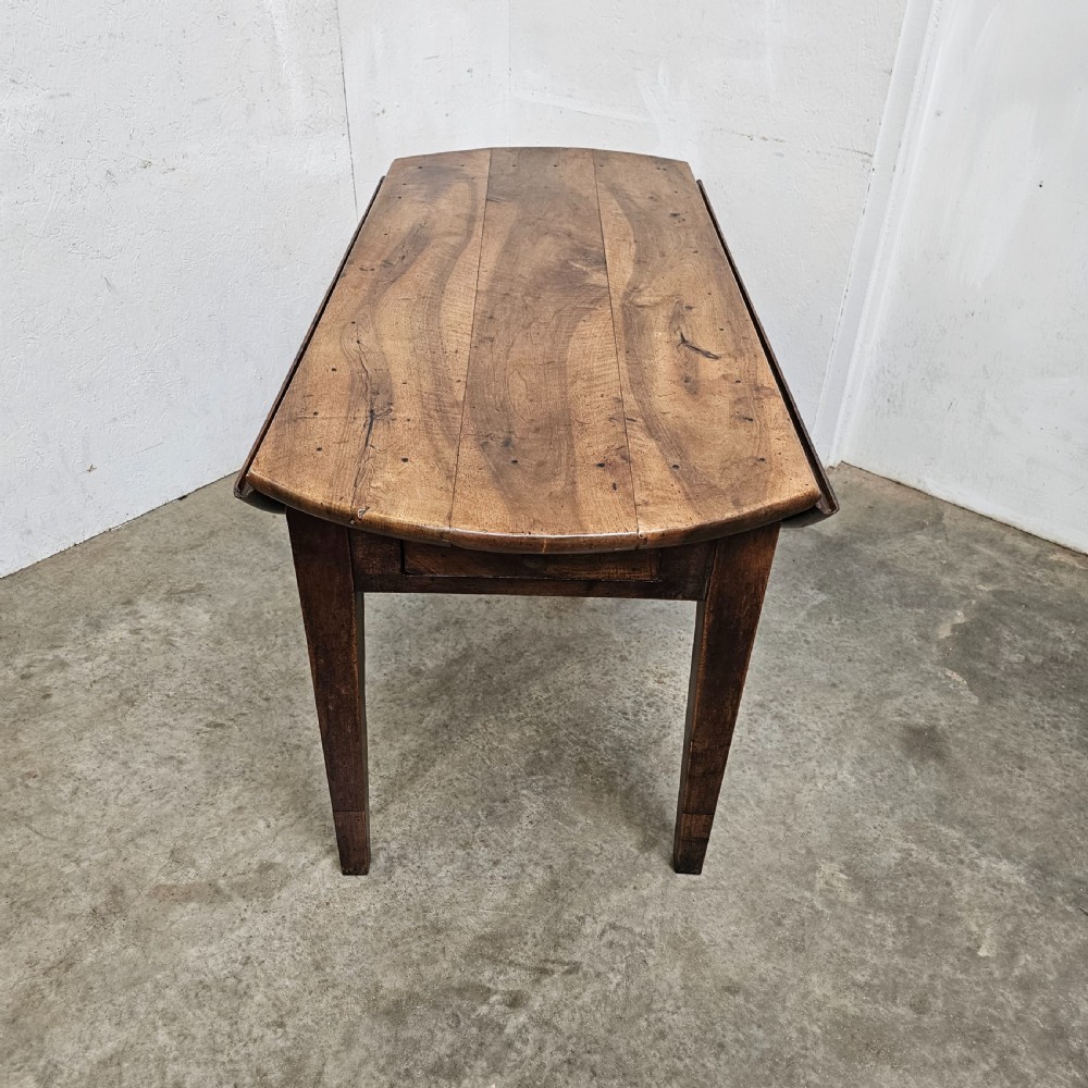 Exceptional 19th Century French Faded Walnut Dropleaf Table View VIII