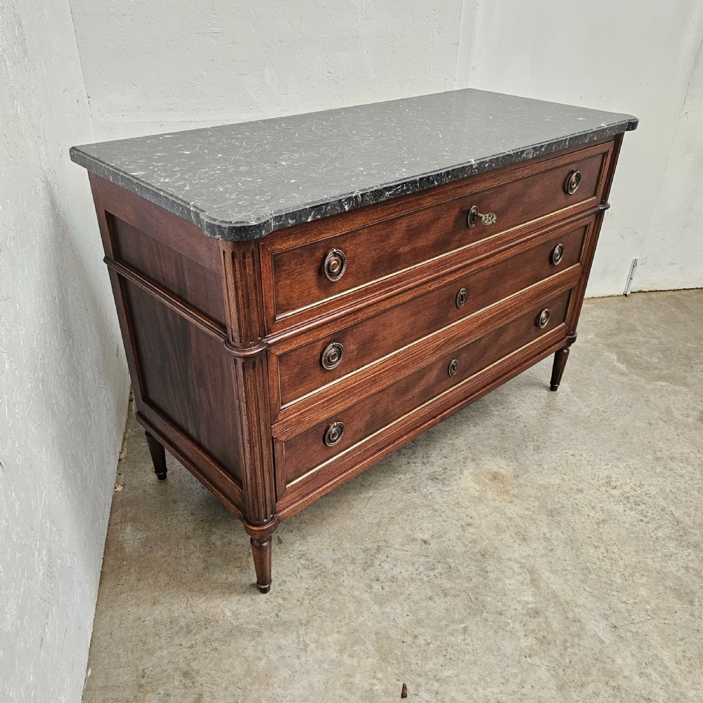 Directoire Style Fossil Marble Commode View V