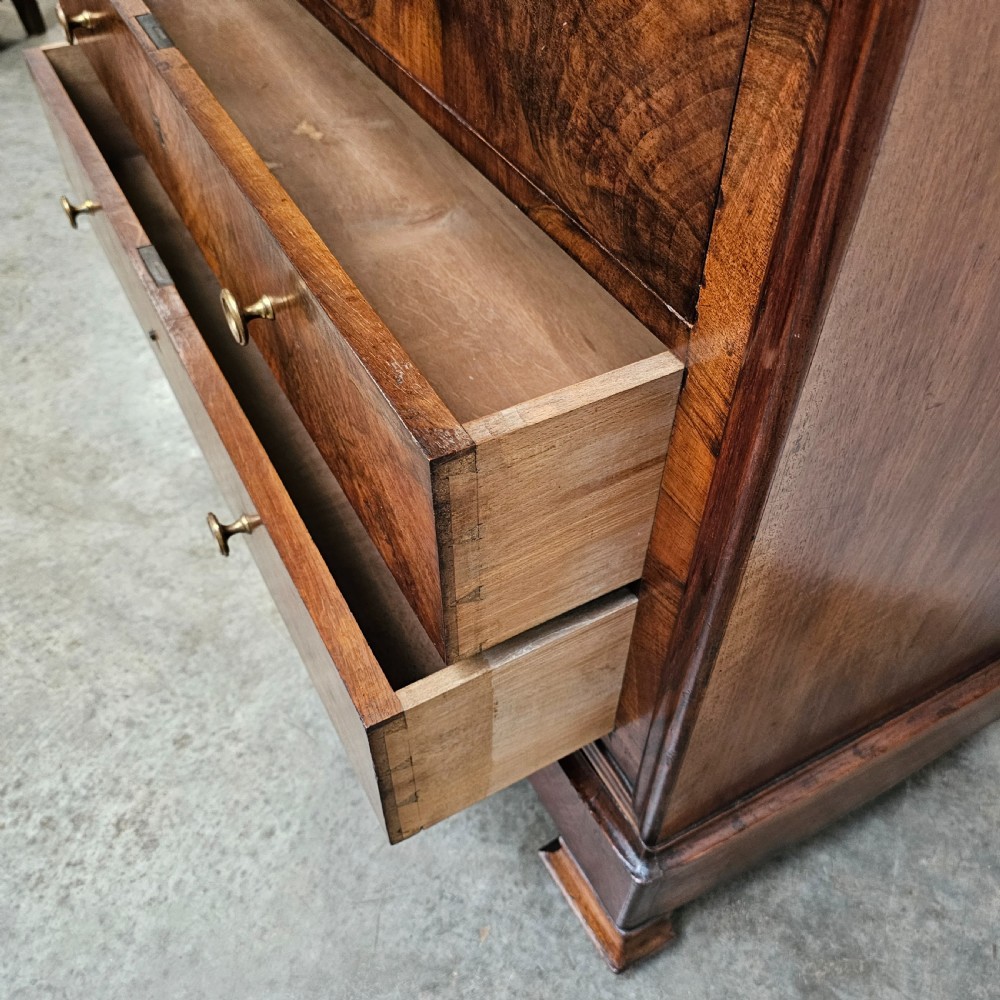 Louis Philippe Figured Walnut & Marble Commode  View II