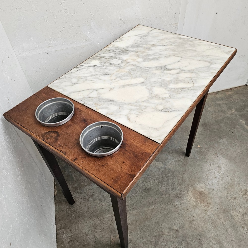 French Marble & Fruitwood Rafraichissoir (Drinks Table) View V