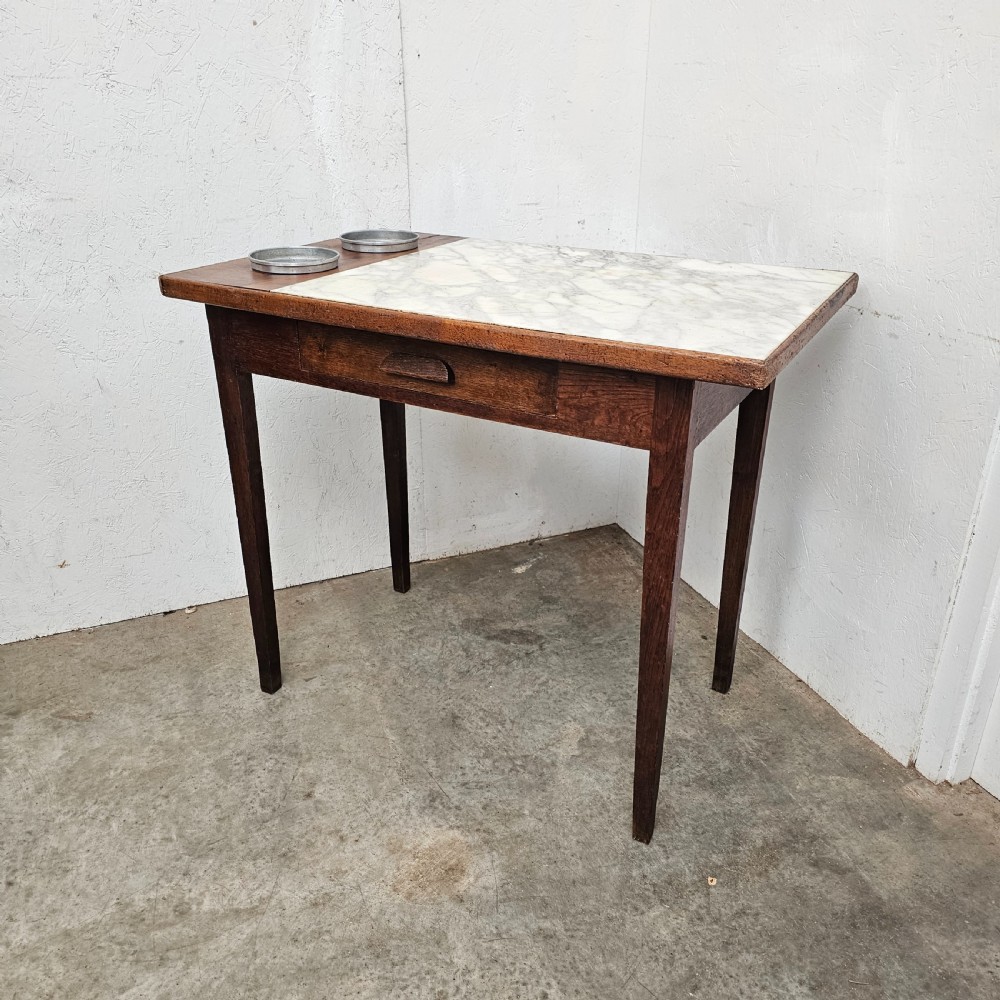 French Marble & Fruitwood Rafraichissoir (Drinks Table)