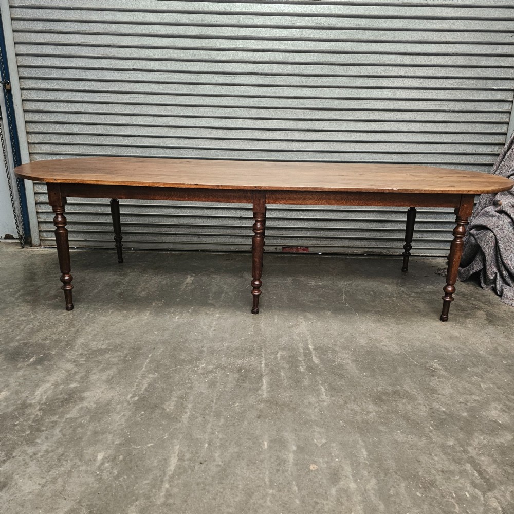 French Oak D-End Dining Or Conference Table (9.5ft)