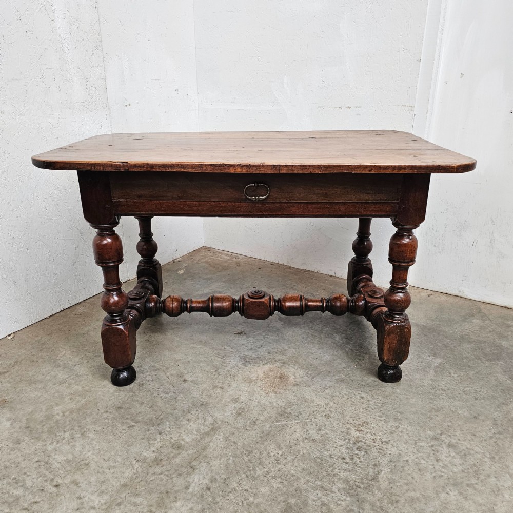 Turned-Leg Cherry Side Table With Drawer