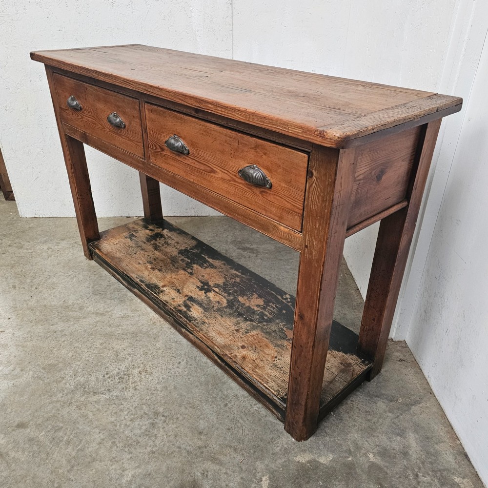 English Pine Potboard Dresser Base View V