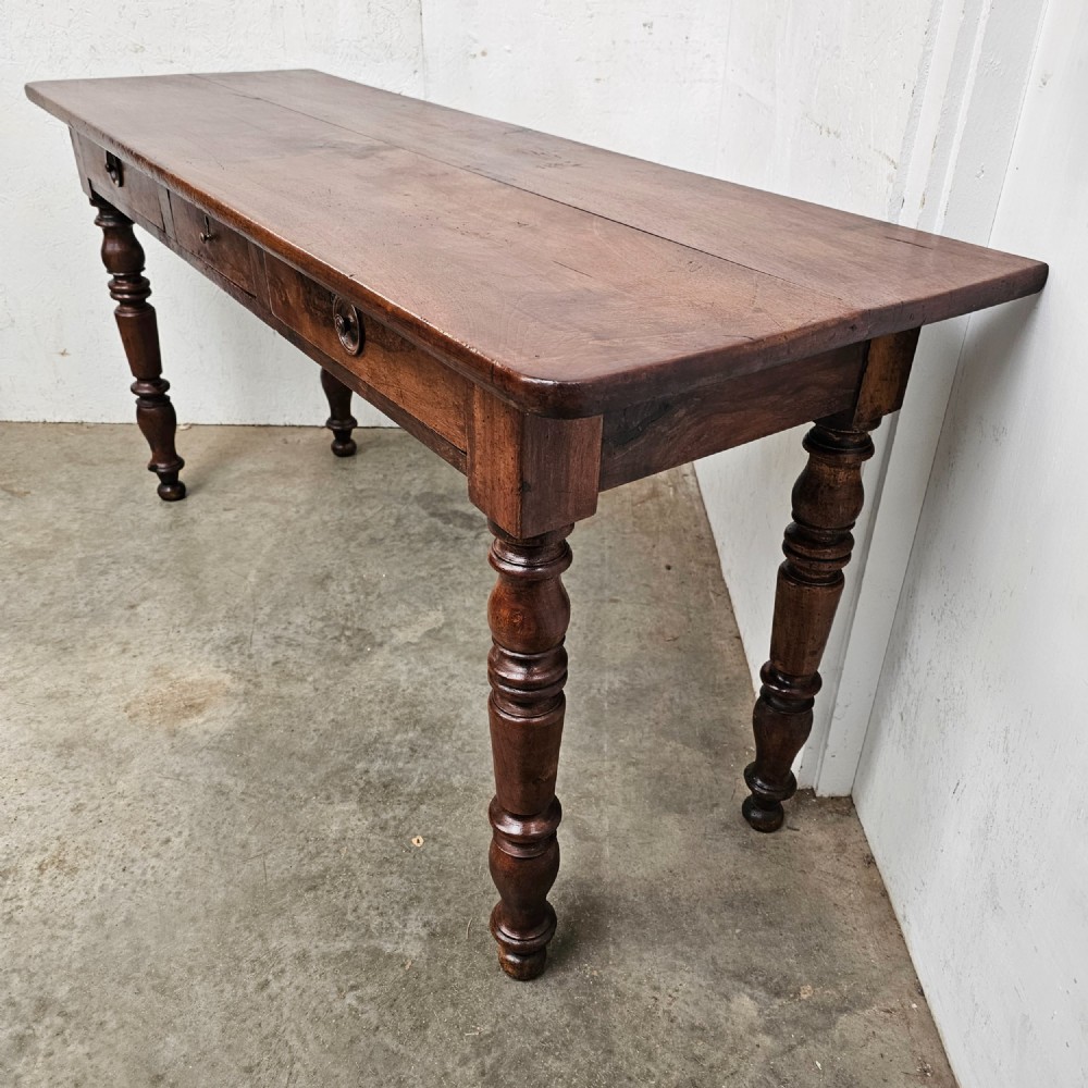 French Walnut Three Drawer Console View III