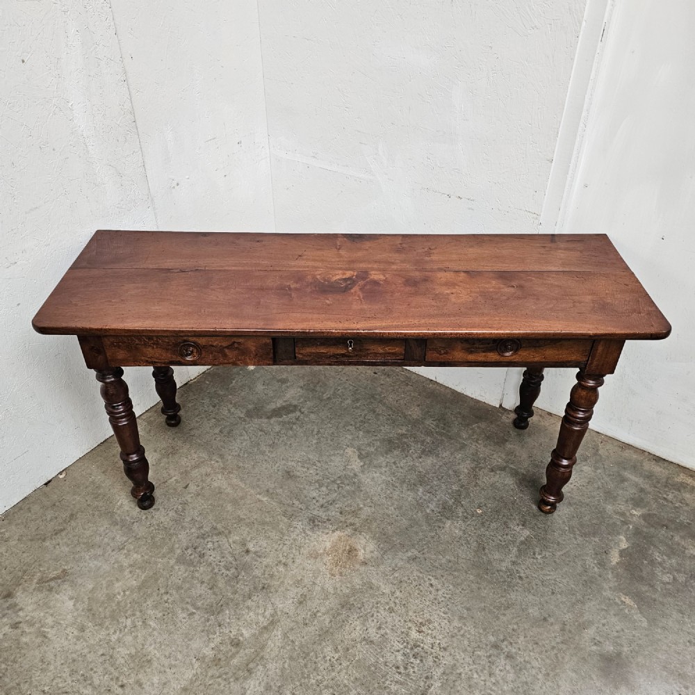 French Walnut Three Drawer Console View V