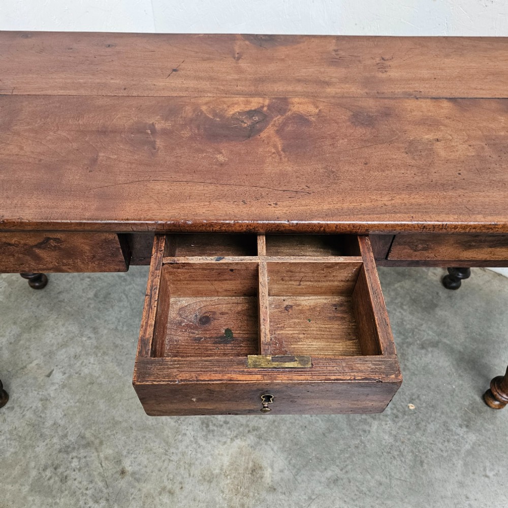 French Walnut Three Drawer Console View VI