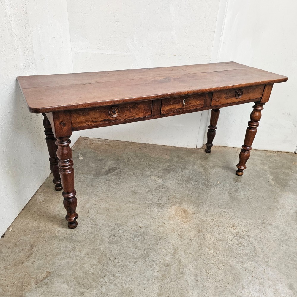 French Walnut Three Drawer Console View VIII