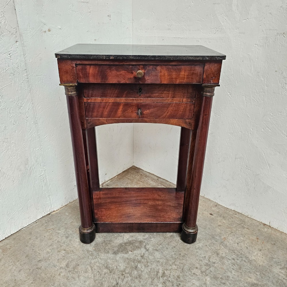 French Empire Fossil Marble Top Console