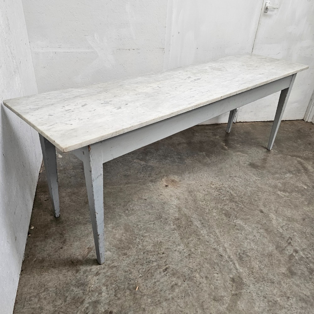Long Carrera Marble Charcuterie Display Table (Console)