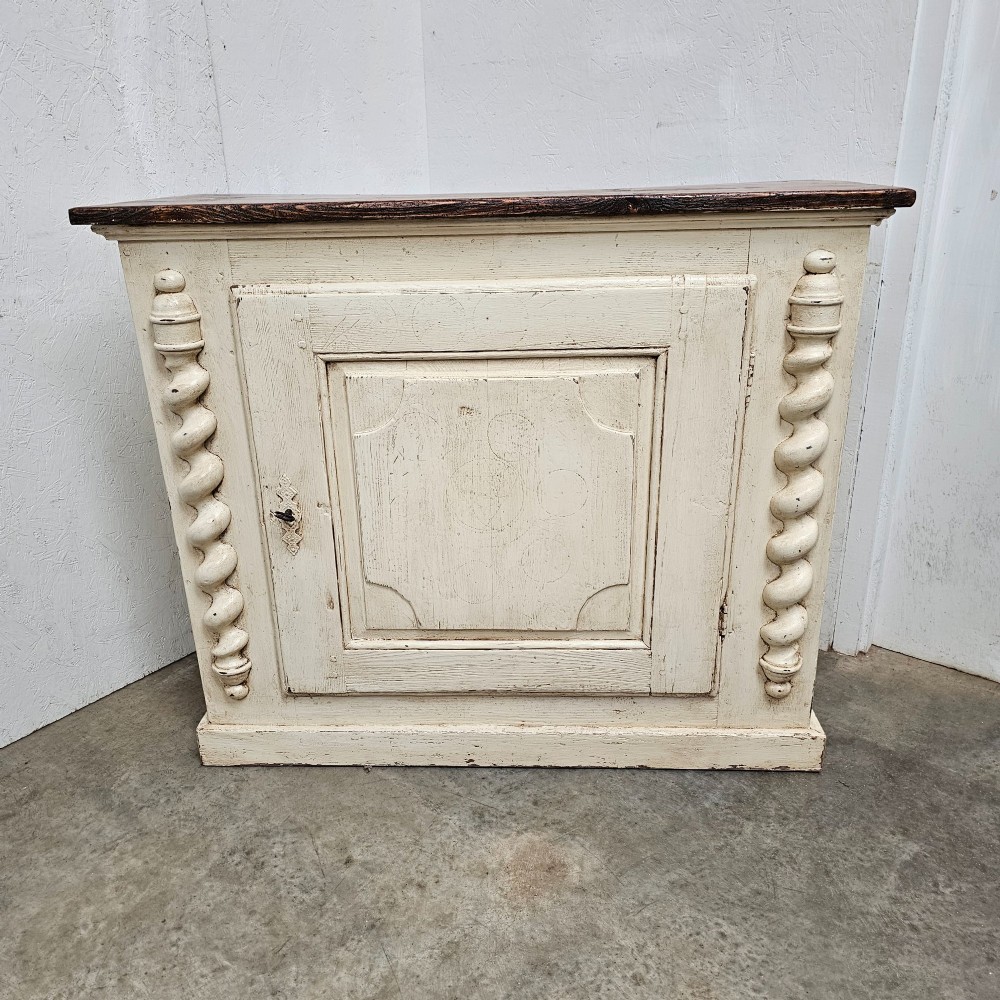 Italian Painted Pine Side Cabinet