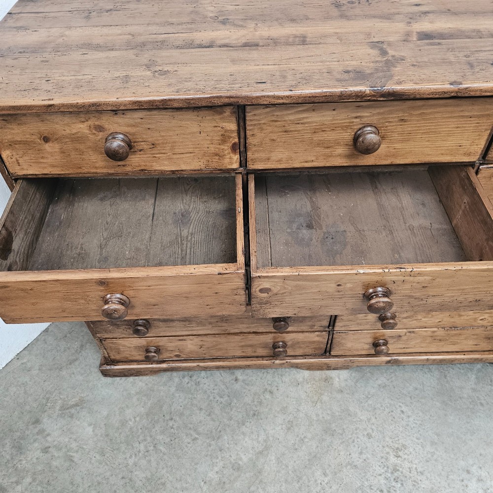 English Pine Bank Of 17 Drawers View II