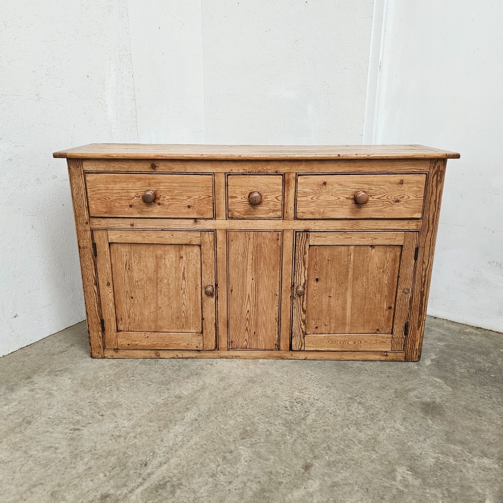 English Pine Three Drawer Dresser Base