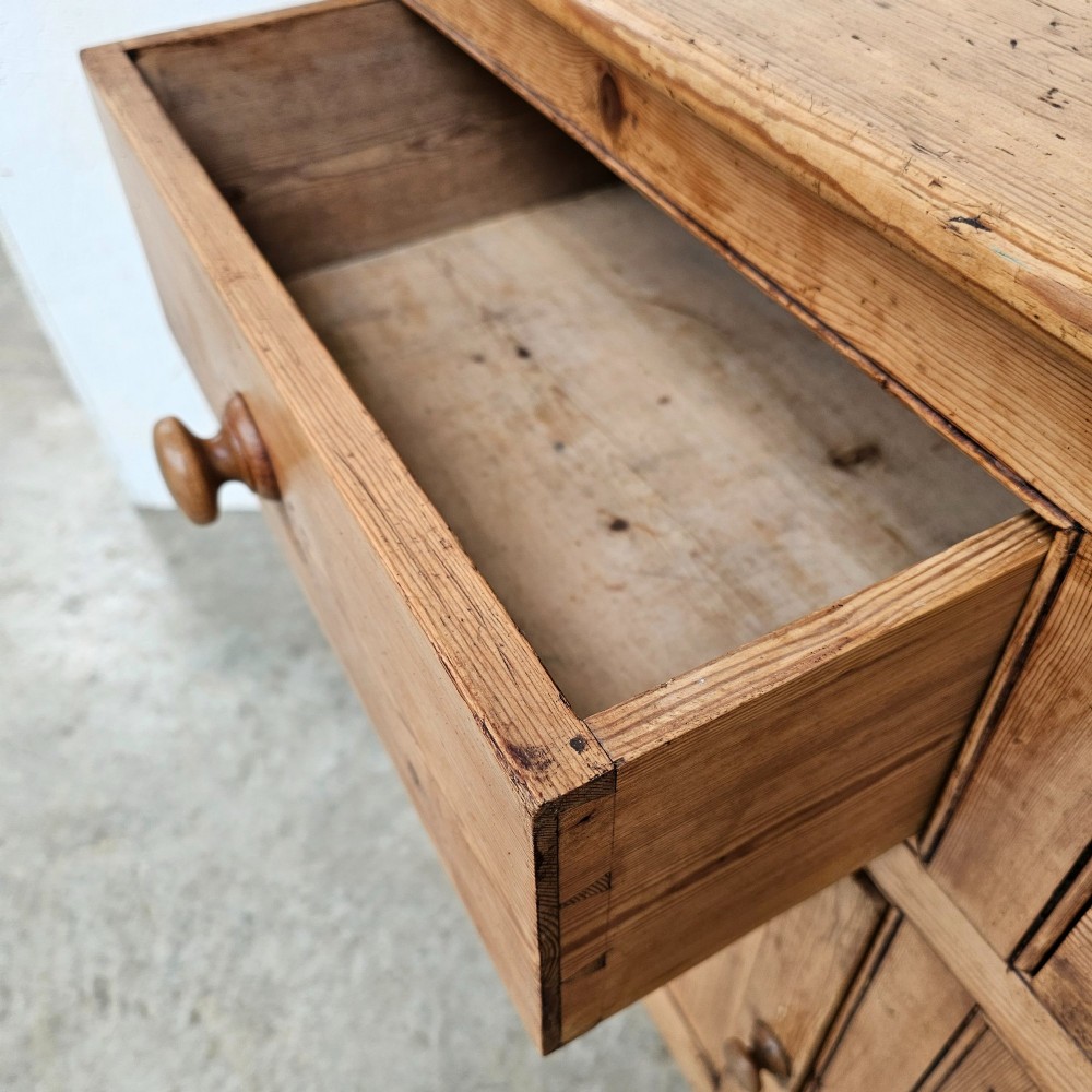 English Pine Three Drawer Dresser Base View III