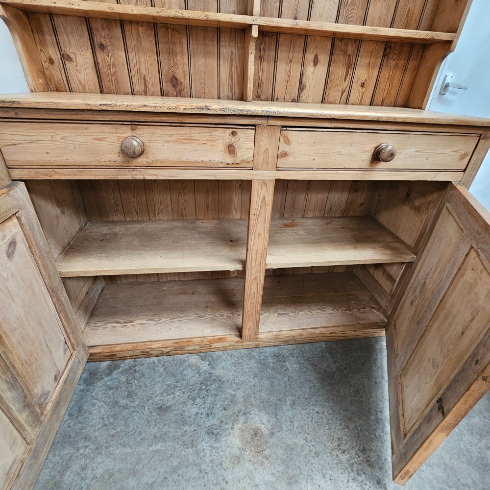 19th Century English Panelled Pine Dresser View III