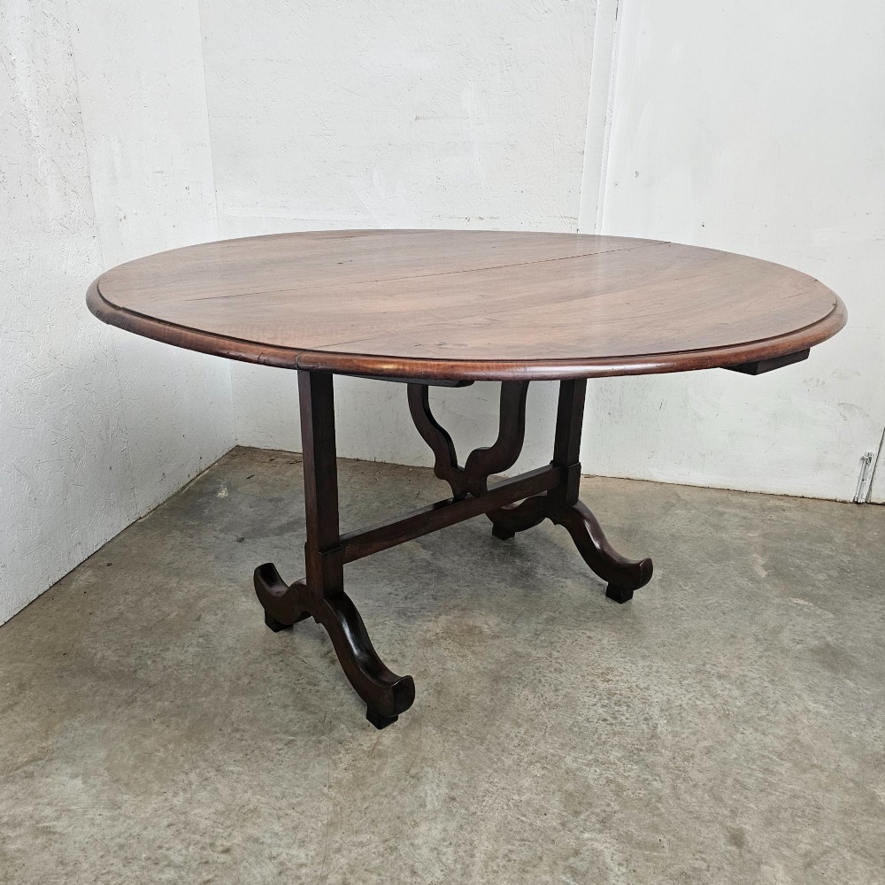 Very Large French Walnut Folding Wine Tasting Table ('Table Vigneronne')