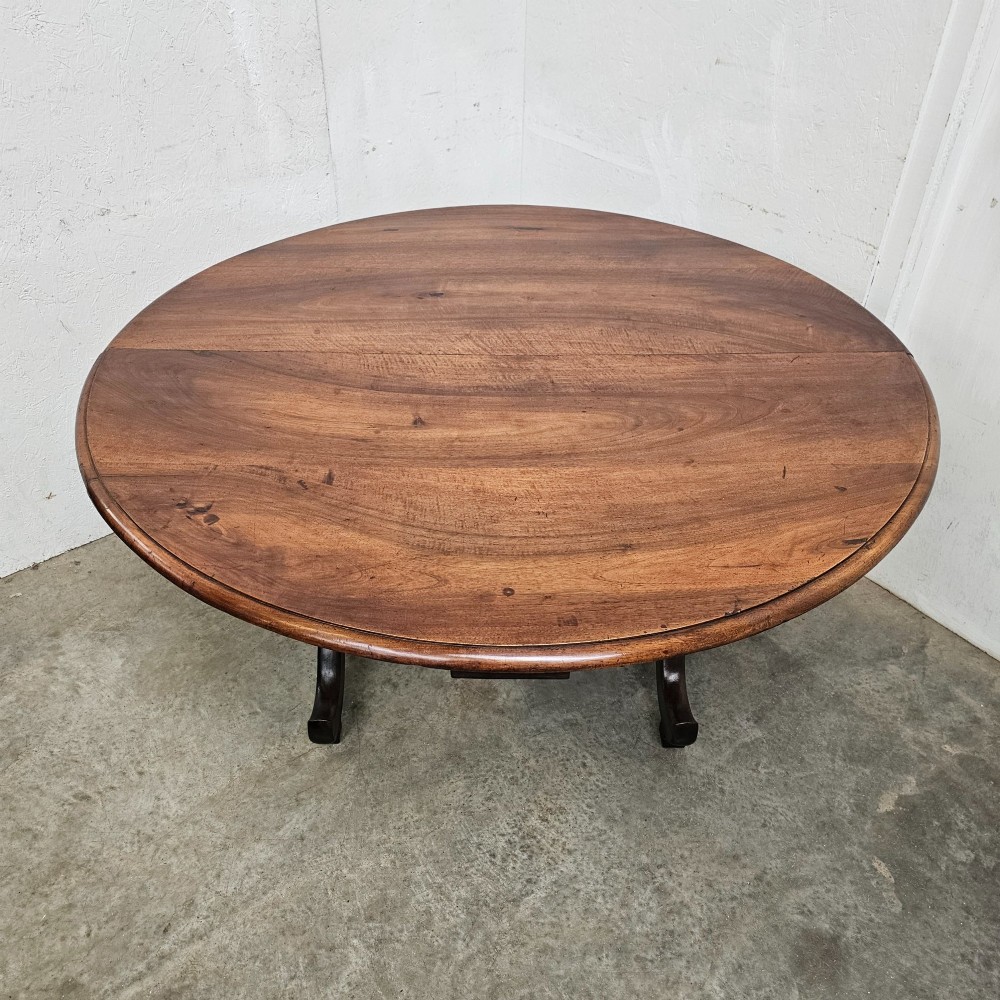 Very Large French Walnut Folding Wine Tasting Table ('Table Vigneronne') View IV