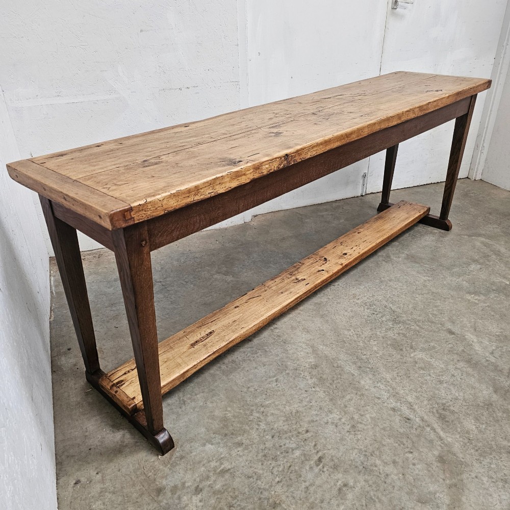 French Poplar & Oak Farmhouse Dairy Worktable (Console)