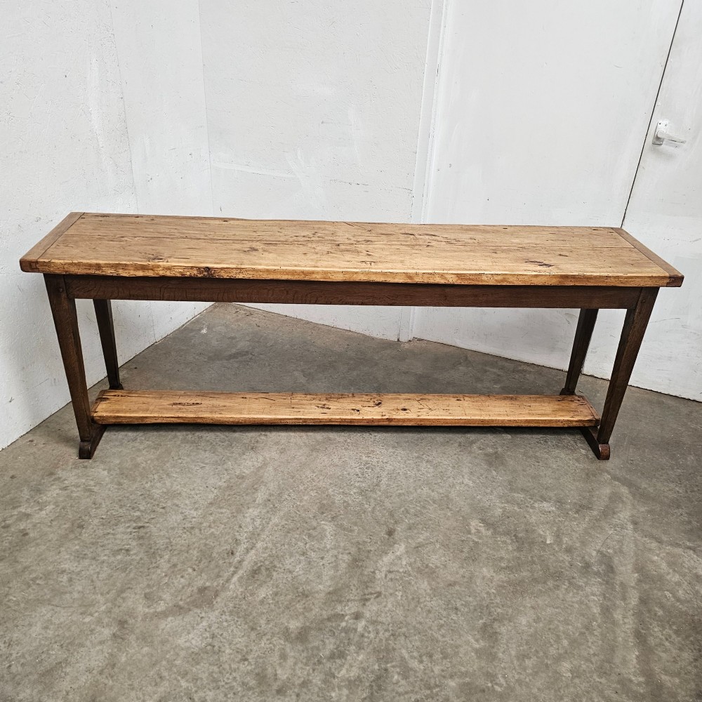 French Poplar & Oak Farmhouse Dairy Worktable (Console) View IV
