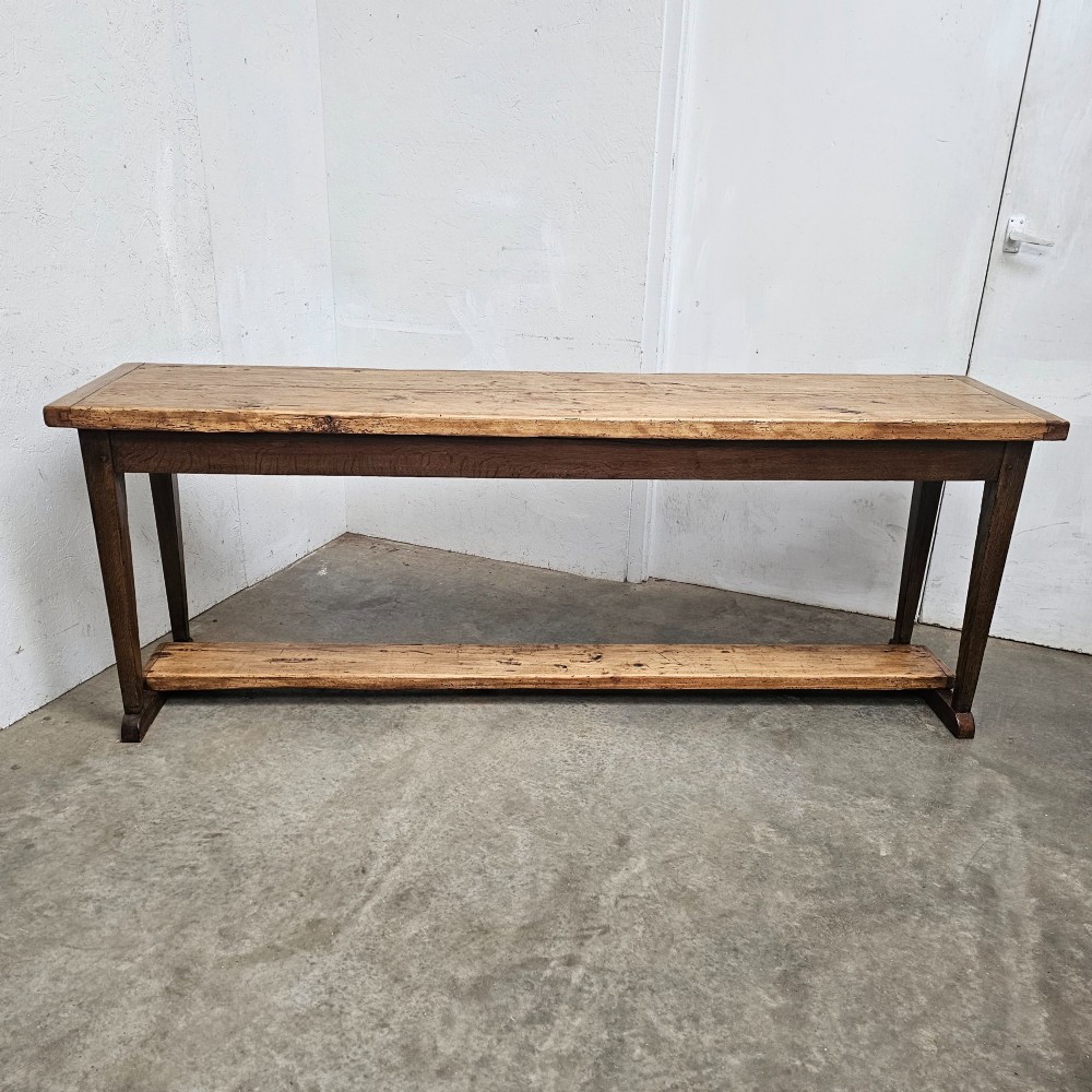 French Poplar & Oak Farmhouse Dairy Worktable (Console) View V