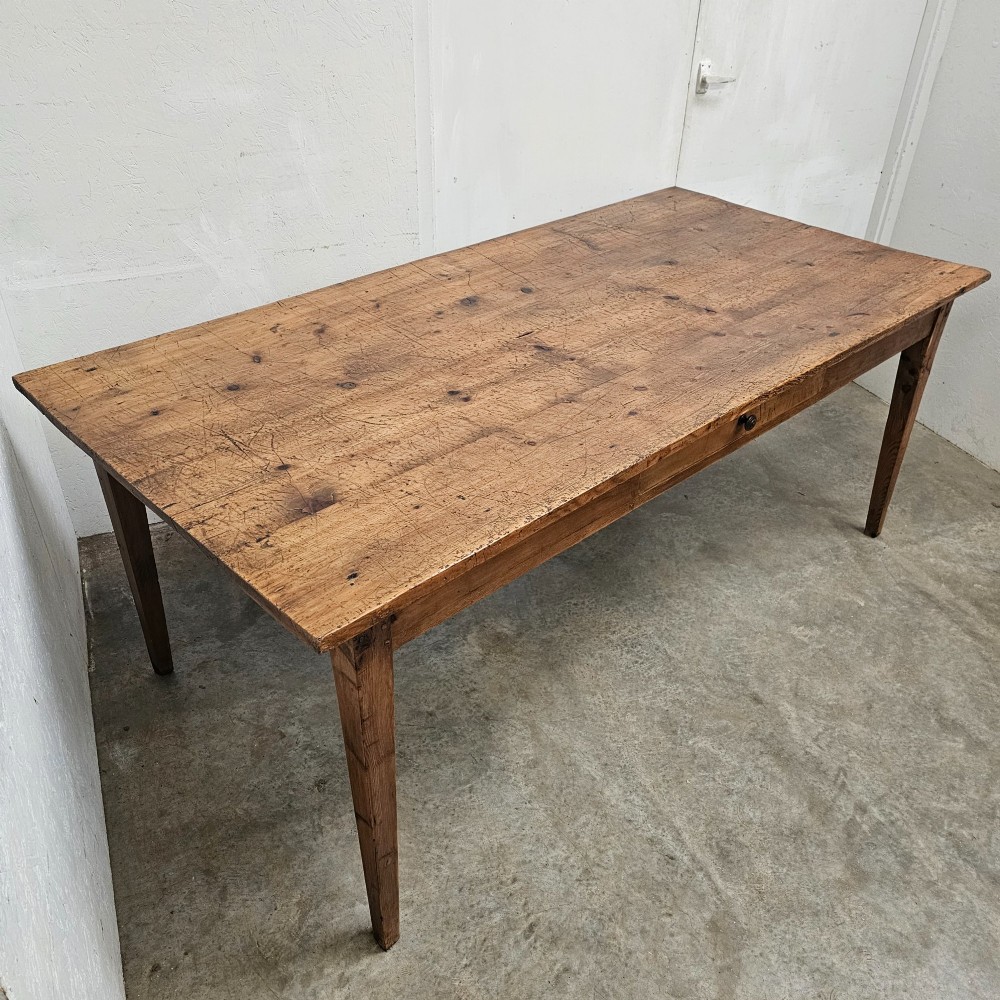 19th Century French Pine Farmhouse Table (Extra Deep) View IV
