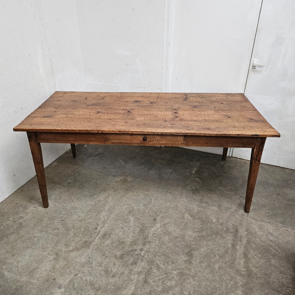19th Century French Pine Farmhouse Table (Extra Deep) View V