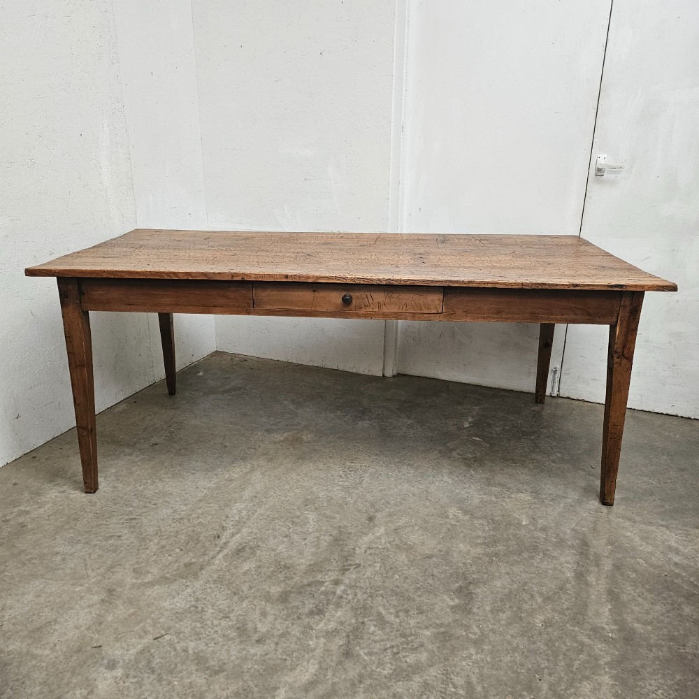 19th Century French Pine Farmhouse Table (Extra Deep) View VI