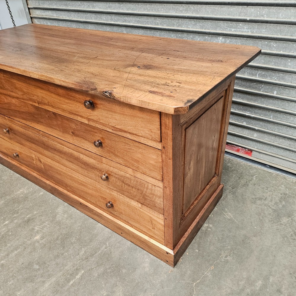 French Panelled Walnut Four-Drawer Architects Chest View II