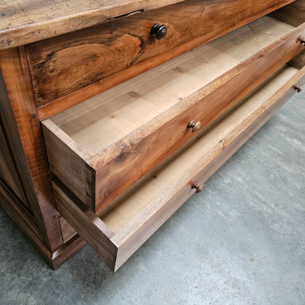 French Panelled Walnut Four-Drawer Architects Chest View V