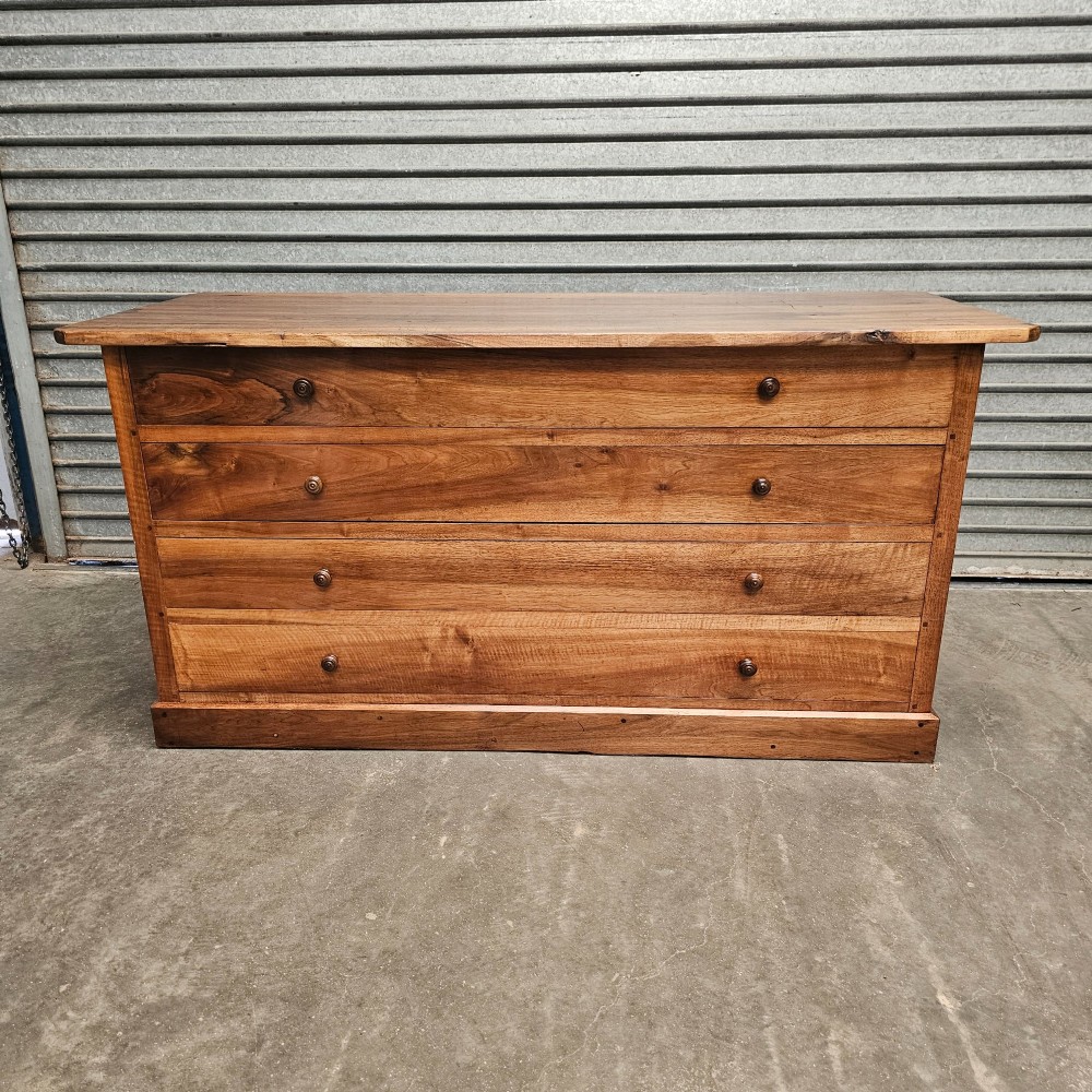French Panelled Walnut Four-Drawer Architects Chest View VI