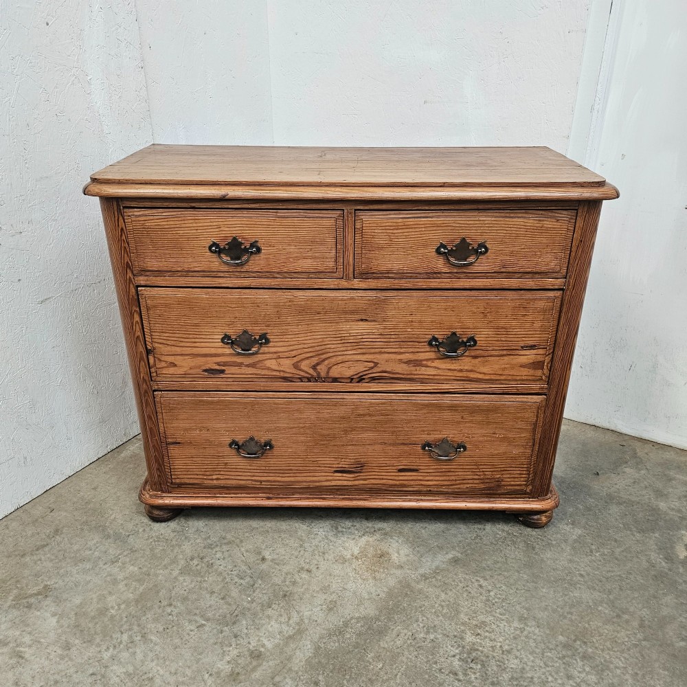 English Pitch Pine Chest Of Drawers (Victorian)