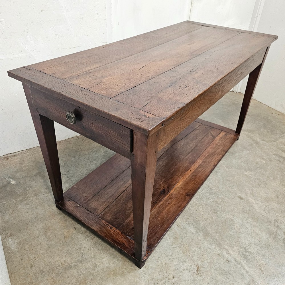 French Oak Two Tier Work Table View V