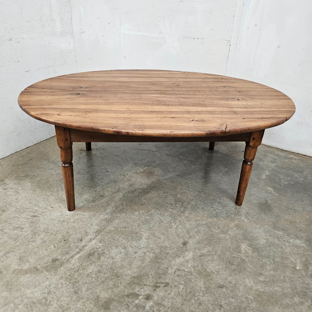 Large Walnut Oval Coffee Table (Book-Matched Top) View V