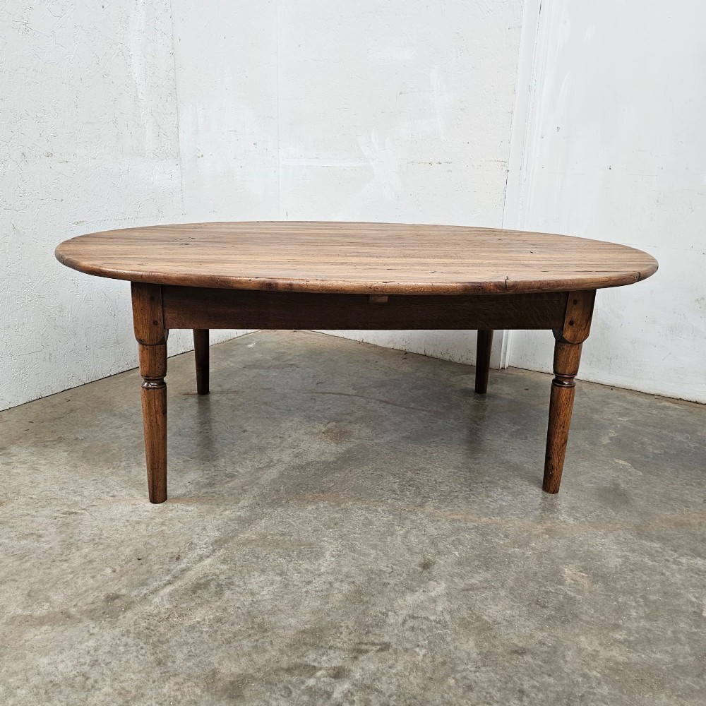 Large Walnut Oval Coffee Table (Book-Matched Top)