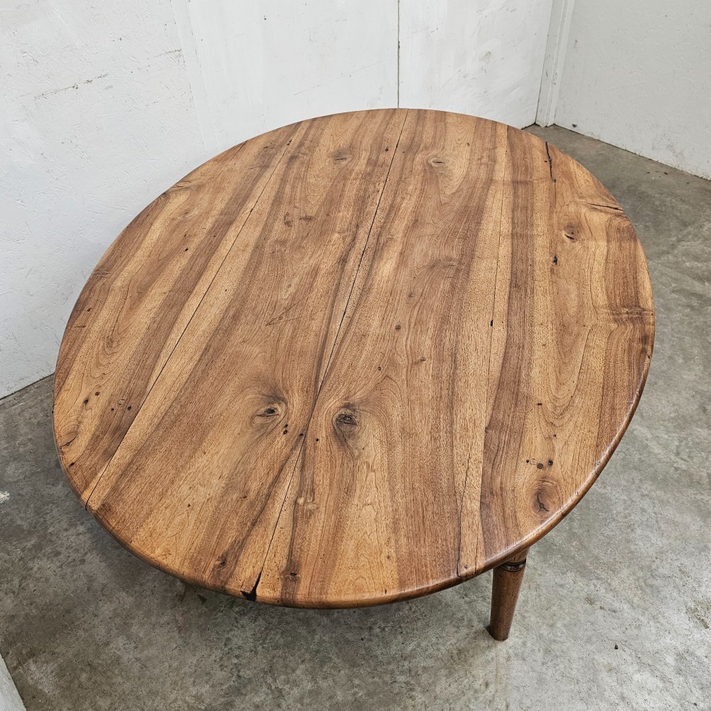 Large Walnut Oval Coffee Table (Book-Matched Top) View VI