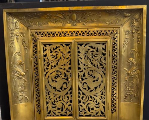 BRASS FRENCH FIREPLACE INSERT - ADDITIONAL PHOTO 2