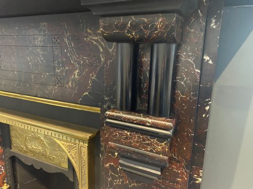 EDWARDIAN MARBLEISED SLATE SURROUND - ADDITIONAL PHOTO 1
