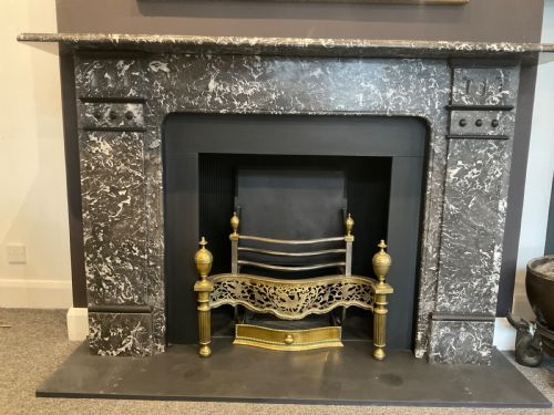 VICTORIAN CAST IRON BRASS FIRE BASKET - ADDITIONAL PHOTO 3