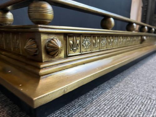 VICTORIAN BRASS FIREPLACE FENDER - ADDITIONAL PHOTO 1