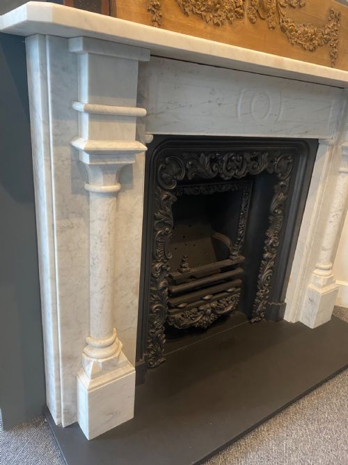 CARRARA MARBLE EDWARDIAN FIREPLACE SURROUND - ADDITIONAL PHOTO 7