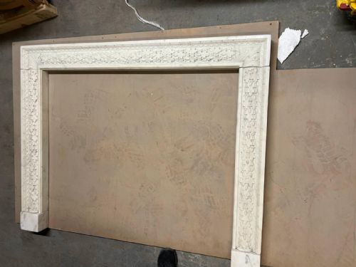 regency white marble fireplace surround - CATEGORY: ANTIQUE FIREPLACES - DATED REGENCY